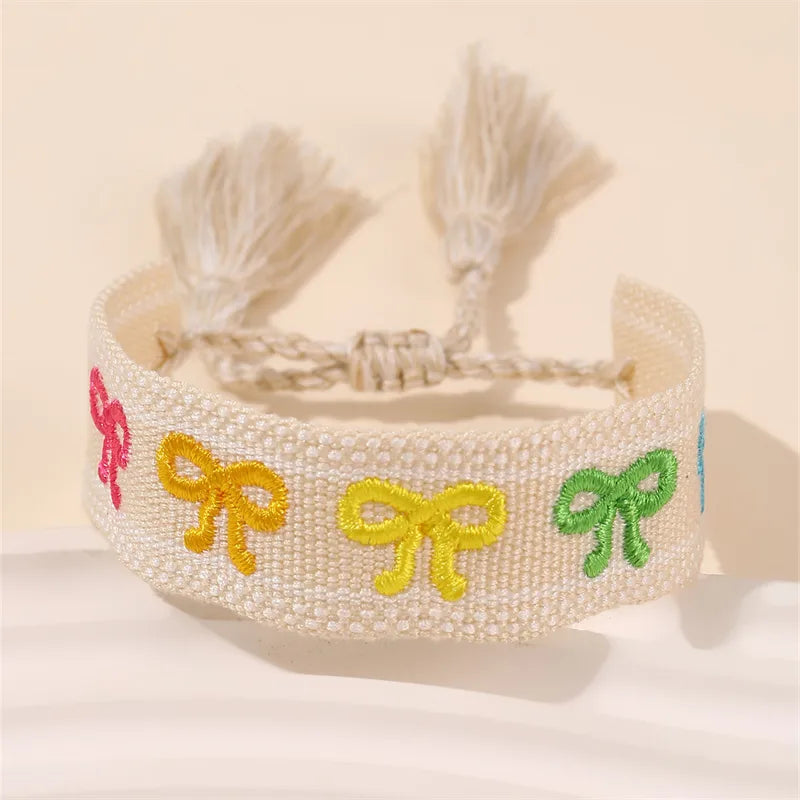 Casual Simple Style Letter Heart Shape Polyester Wholesale Drawstring Bracelets