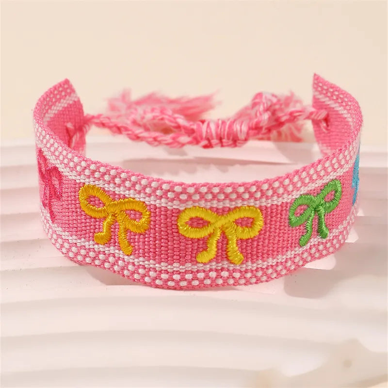 Casual Simple Style Letter Heart Shape Polyester Wholesale Drawstring Bracelets