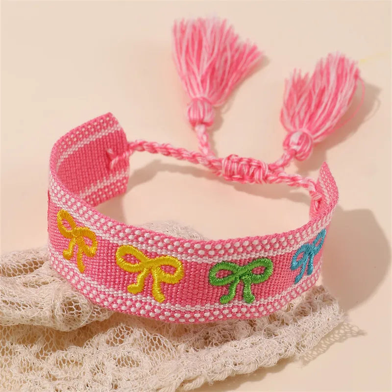 Casual Simple Style Letter Heart Shape Polyester Wholesale Drawstring Bracelets