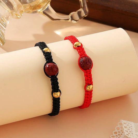 Casual Simple Style Letter Nylon Stone Wholesale Drawstring Bracelets