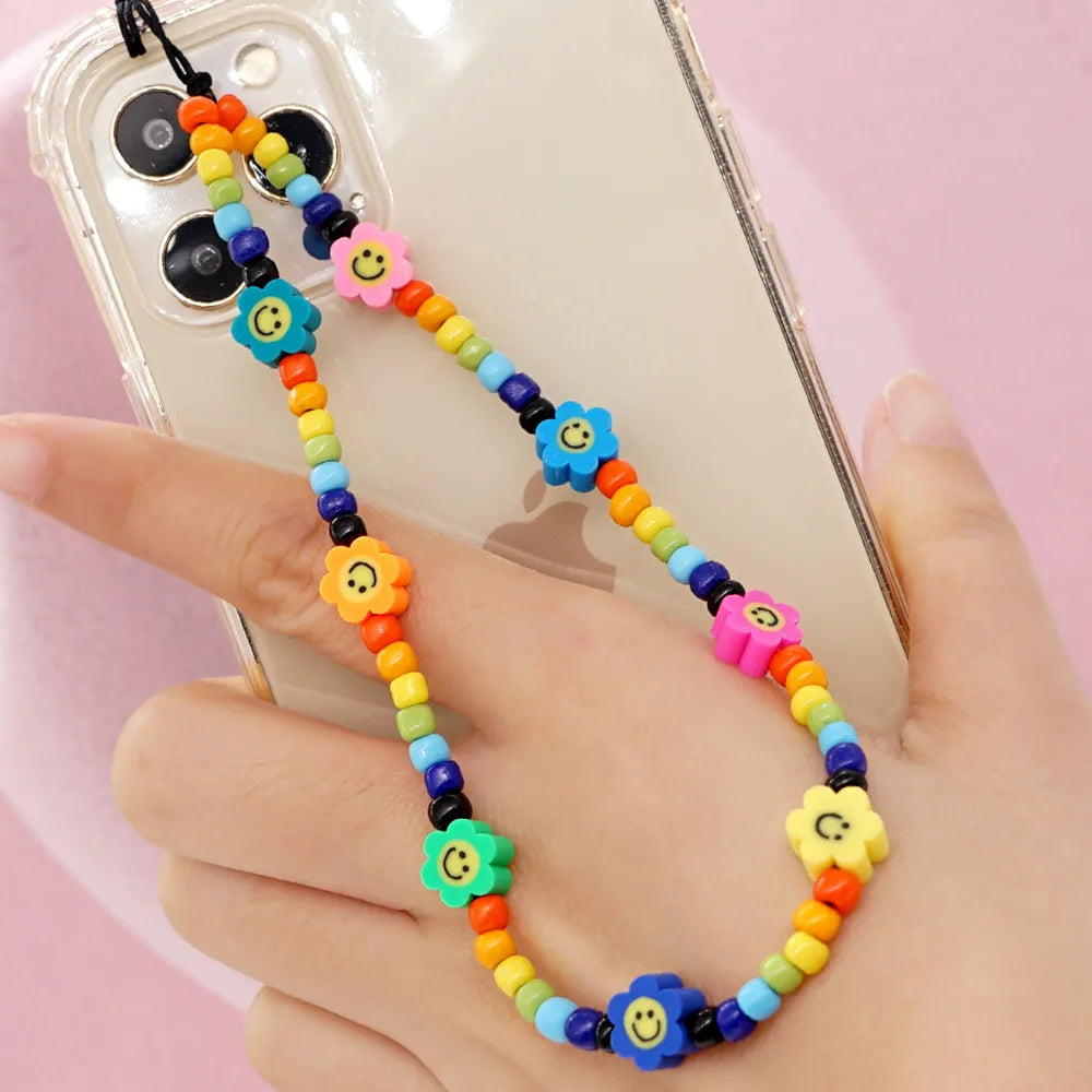 Casual Simple Style Letter Star Heart Shape Arylic Beaded Mobile Phone Chain