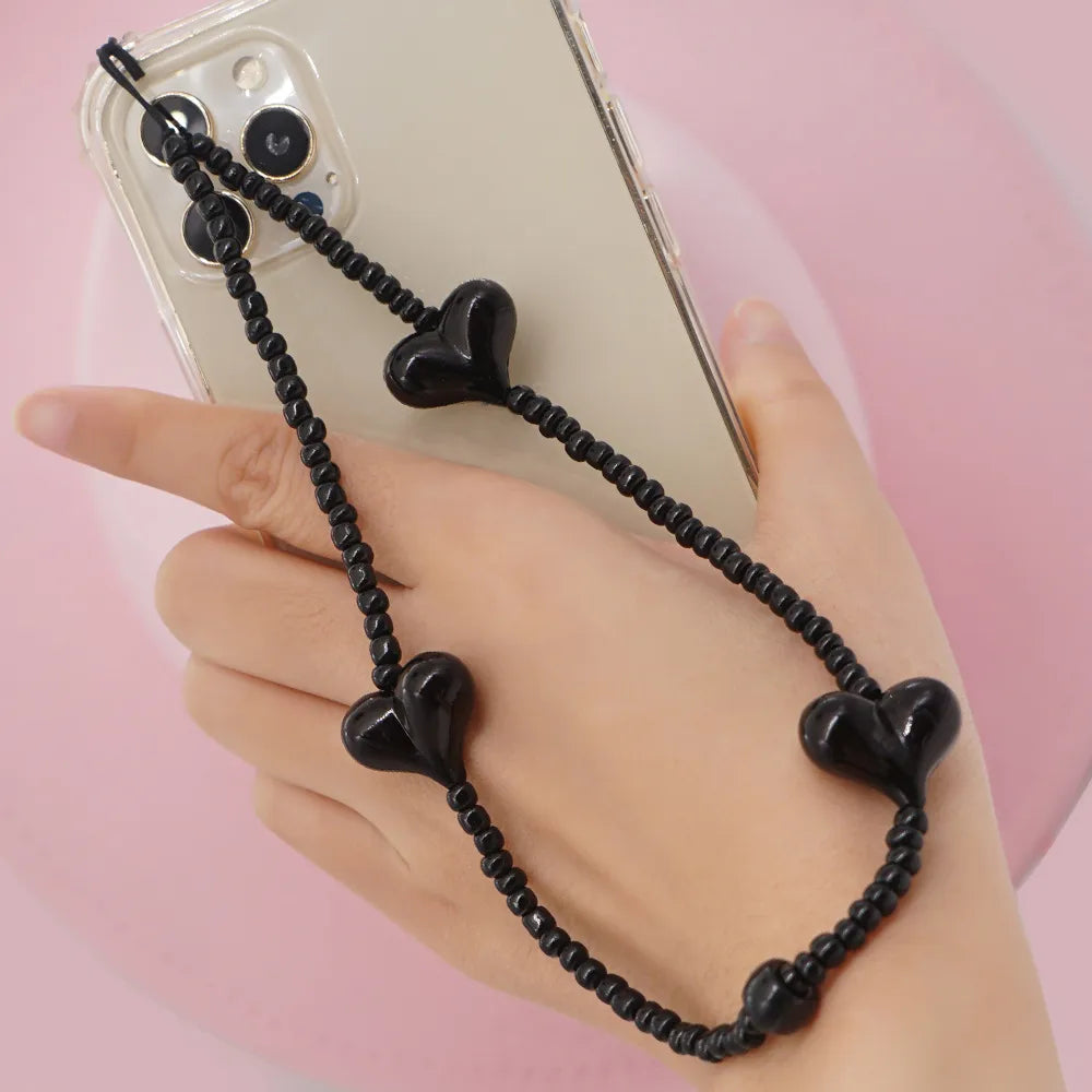 Casual Simple Style Letter Star Heart Shape Arylic Beaded Mobile Phone Chain