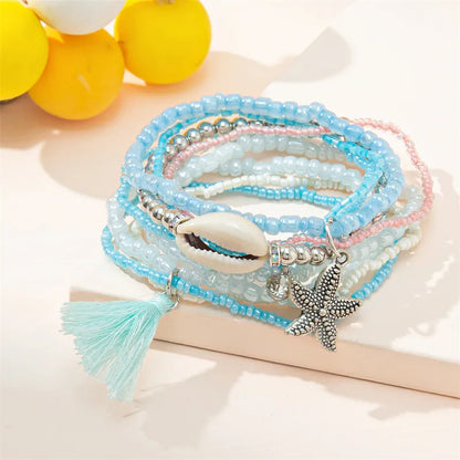 Casual Simple Style Letter Starfish Artificial Crystal Beaded Women'S Bracelets