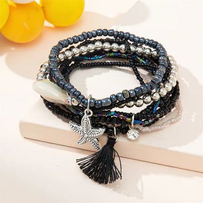 Casual Simple Style Letter Starfish Artificial Crystal Beaded Women'S Bracelets