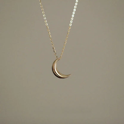 Casual Simple Style Moon Sterling Silver Plating Gold Plated Pendant Necklace