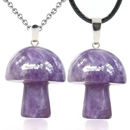 Casual Simple Style Mushroom Crystal Leather Rope Wholesale Charms Pendant Necklace