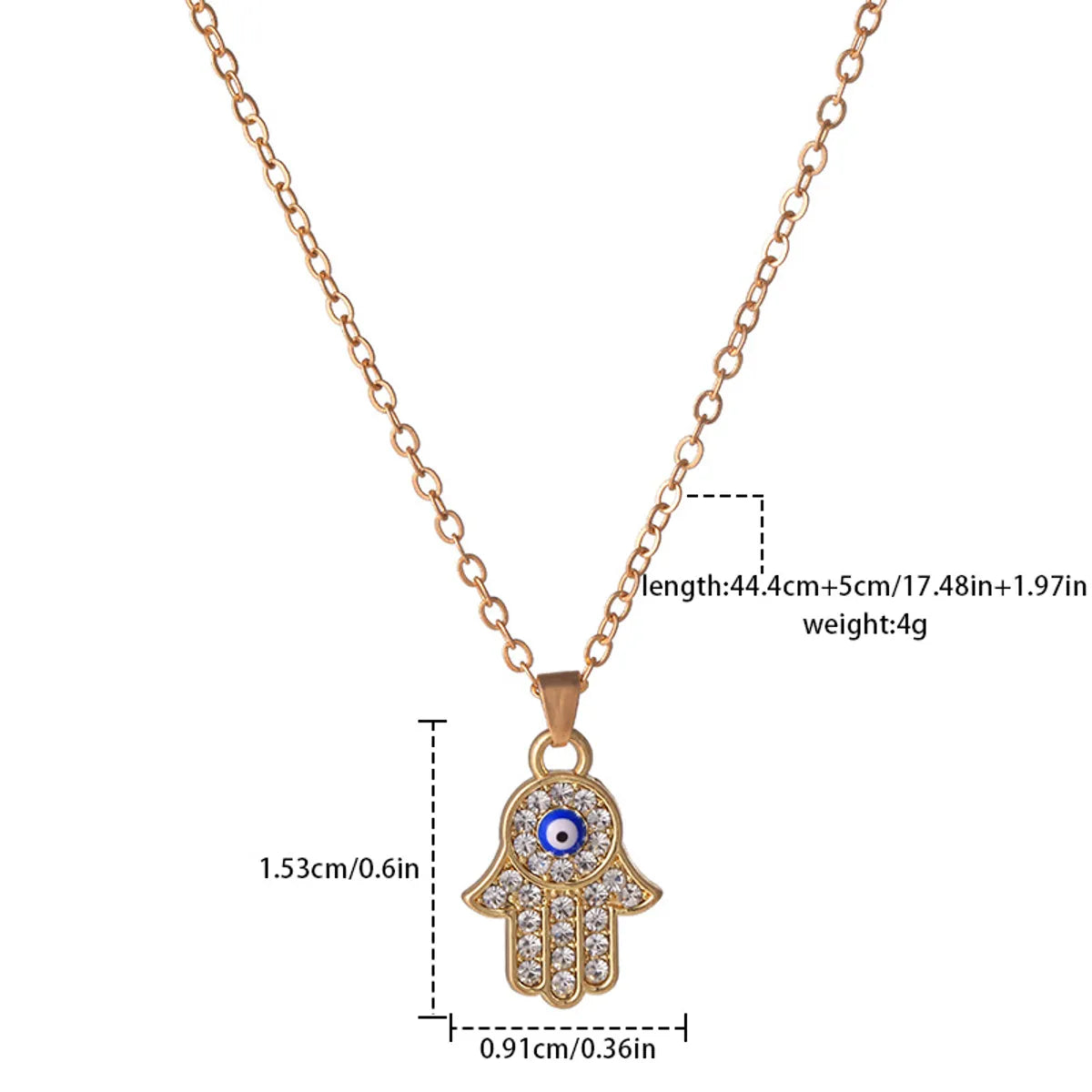 Casual Simple Style Palm Eye Rhinestones Alloy Wholesale Pendant Necklace