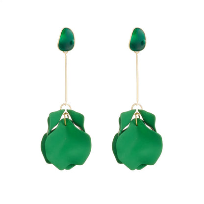 1 Pair Casual Simple Style Petal Stoving Varnish Arylic Drop Earrings