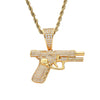 Casual Simple Style Pistol Alloy Inlay Rhinestones Unisex Pendant Necklace