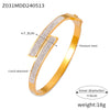 Casual Simple Style Quadrilateral Heart Shape 304 Stainless Steel 18K Gold Plated Rhinestones Bangle In Bulk