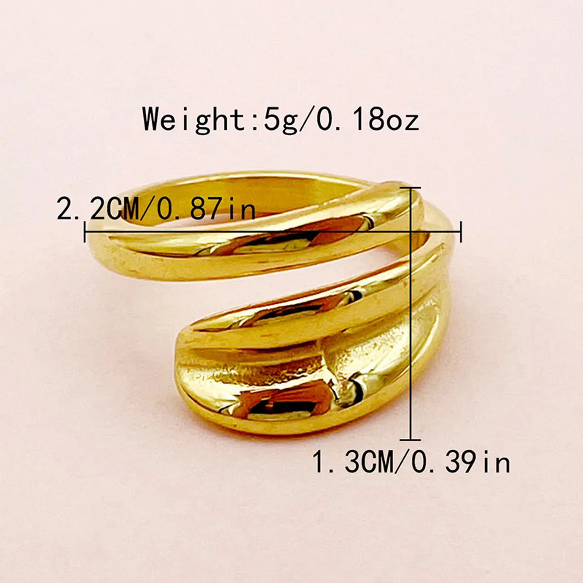 Casual Simple Style Roman Style Irregular Stainless Steel Plating Gold Plated Rings