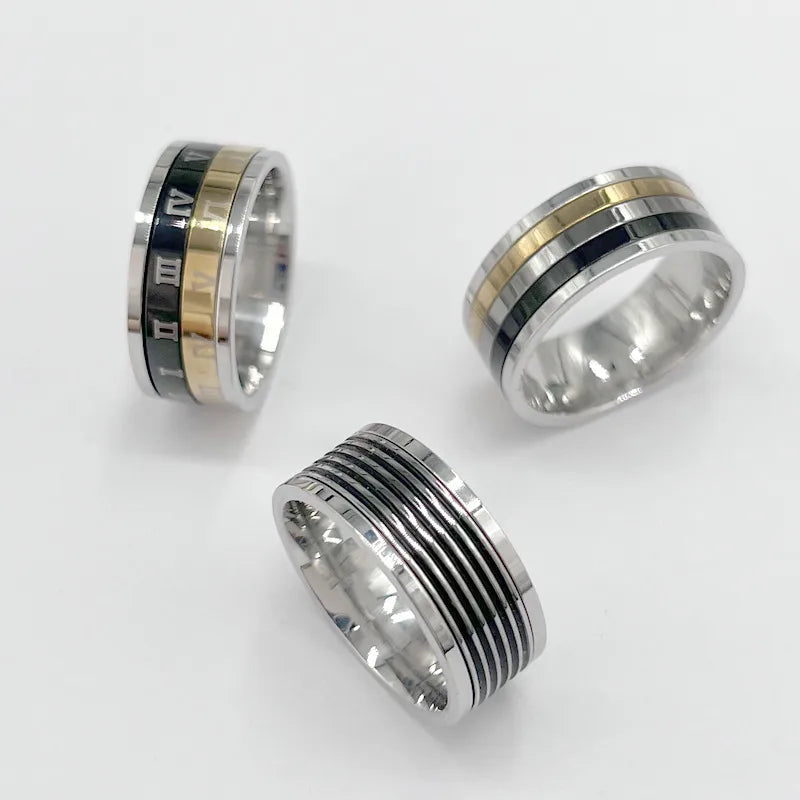 Casual Simple Style Round 304 Stainless Steel Unisex Rings