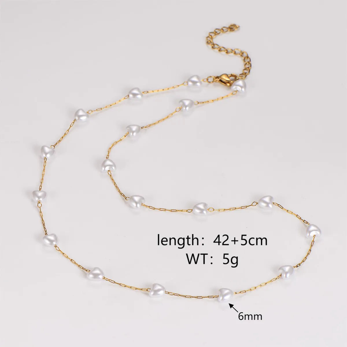 Casual Simple Style Round Heart Shape 304 Stainless Steel Artificial Pearl Wholesale Necklace