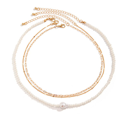 Casual Simple Style Round Imitation Pearl Copper Wholesale Necklace