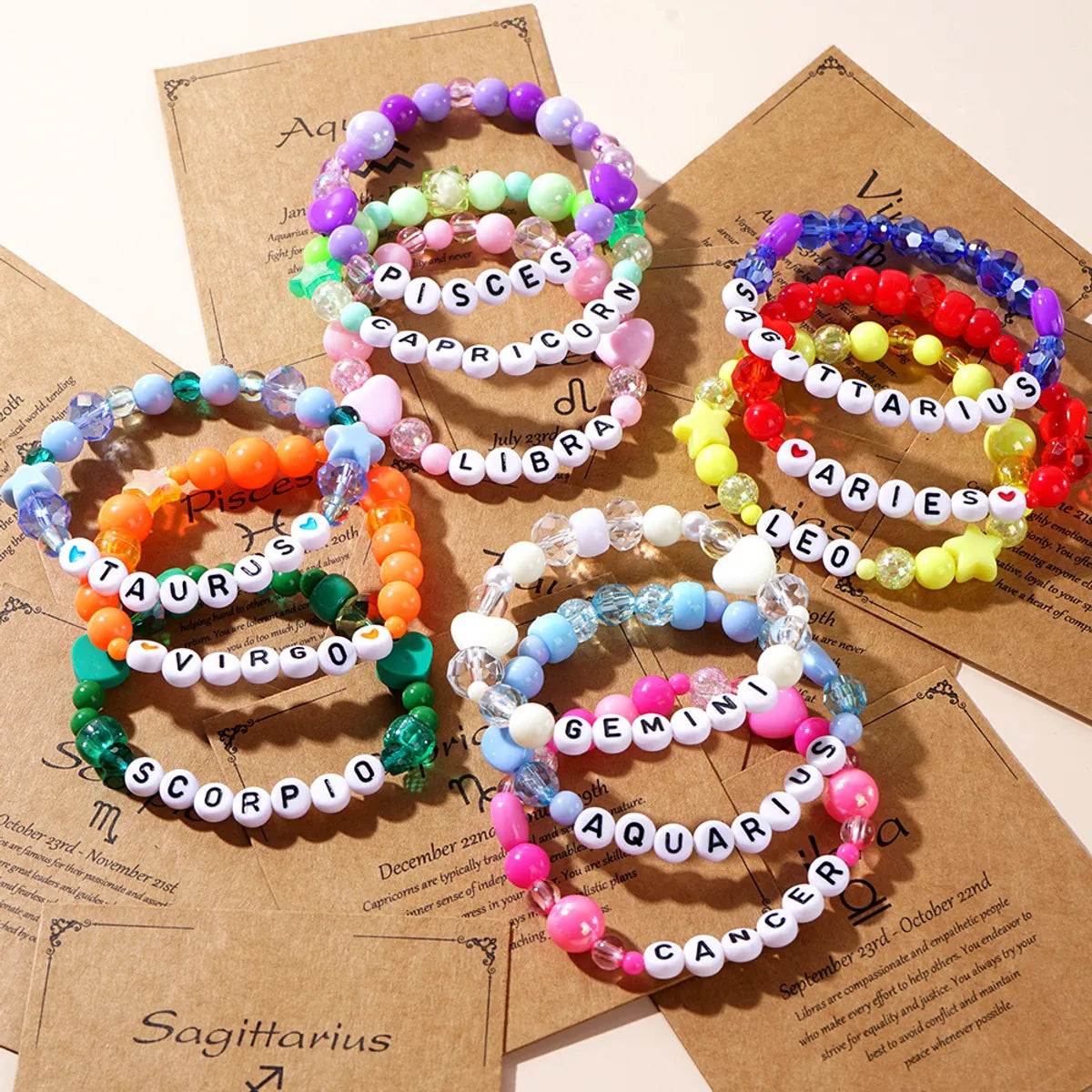 Casual Simple Style Round Letter Heart Shape Arylic Wholesale Bracelets