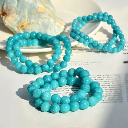 Casual Simple Style Round Natural Stone Beaded Handmade Bracelets