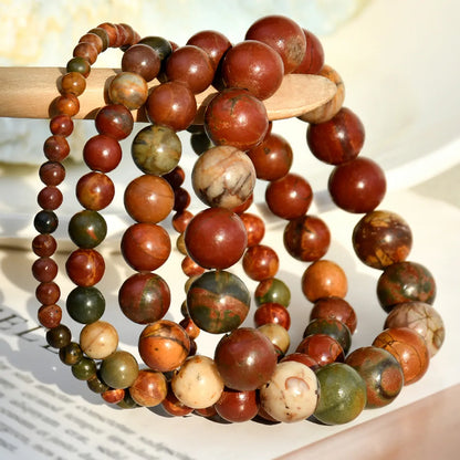 Casual Simple Style Round Natural Stone Beaded Handmade Bracelets