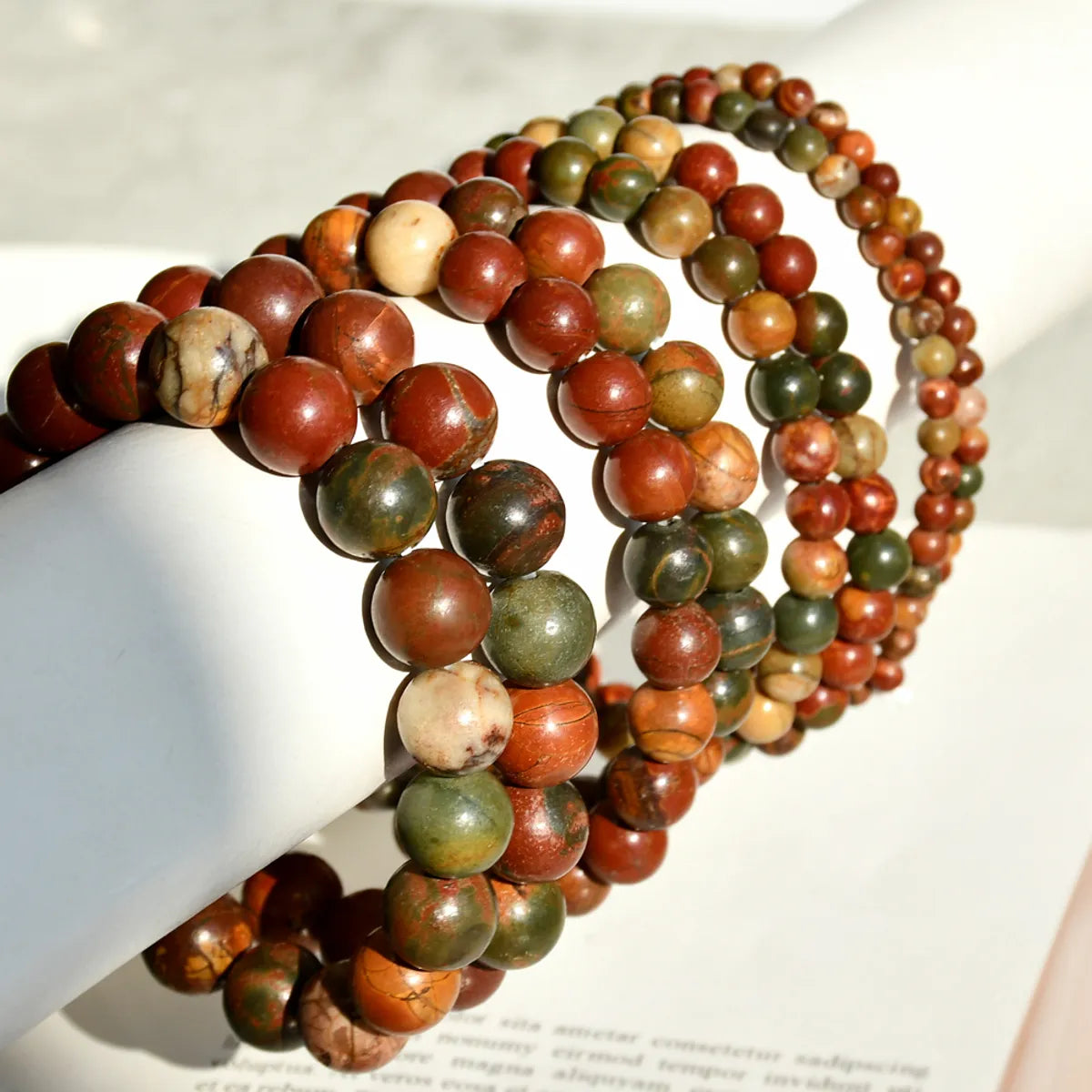 Casual Simple Style Round Natural Stone Beaded Handmade Bracelets