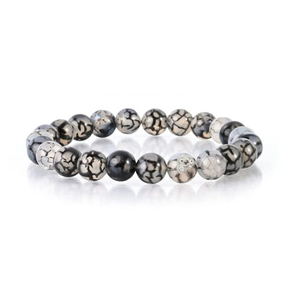 Casual Simple Style Round Natural Stone Lava Rock Bracelets In Bulk