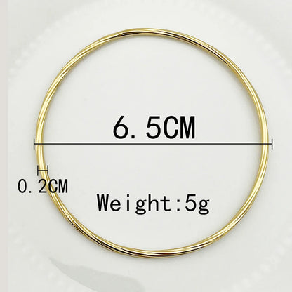 Casual Simple Style Round Solid Color Stainless Steel Plating Bangle