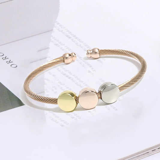 Casual Simple Style Round Stainless Steel Copper Bangle