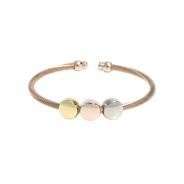 Casual Simple Style Round Stainless Steel Copper Bangle