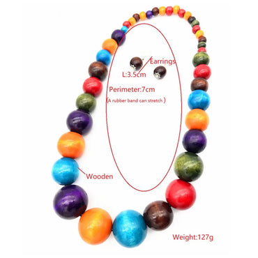 Casual Simple Style Round Wood Beaded Women'S Jewelry Set