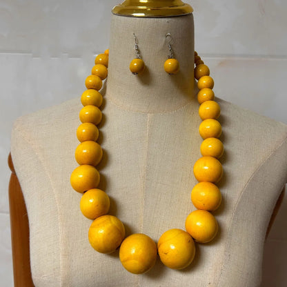 Casual Simple Style Round Wood Beaded Women'S Jewelry Set