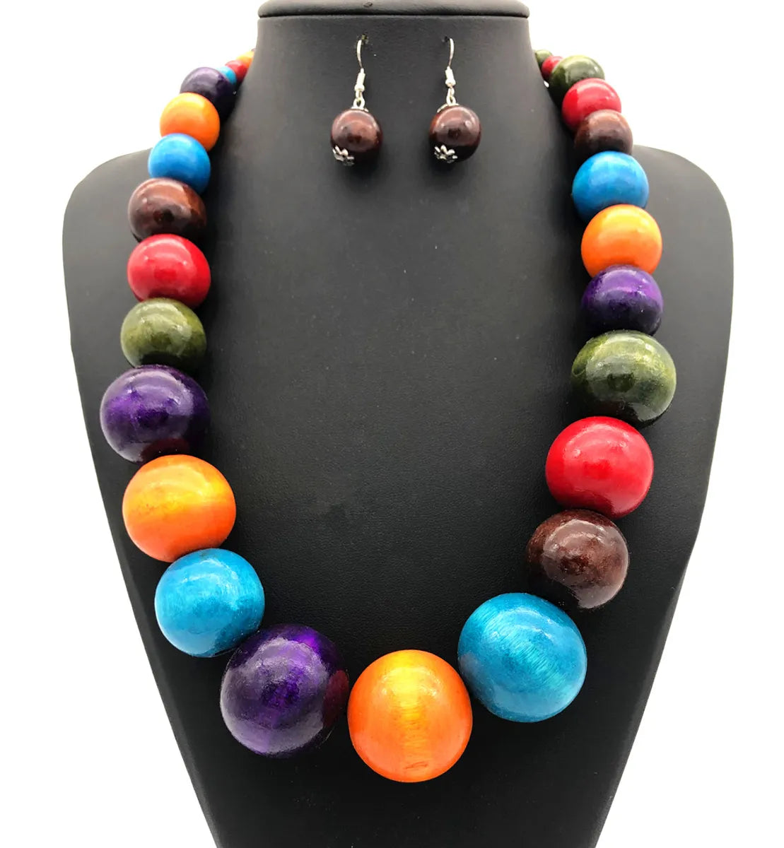 Casual Simple Style Round Wood Beaded Women'S Jewelry Set