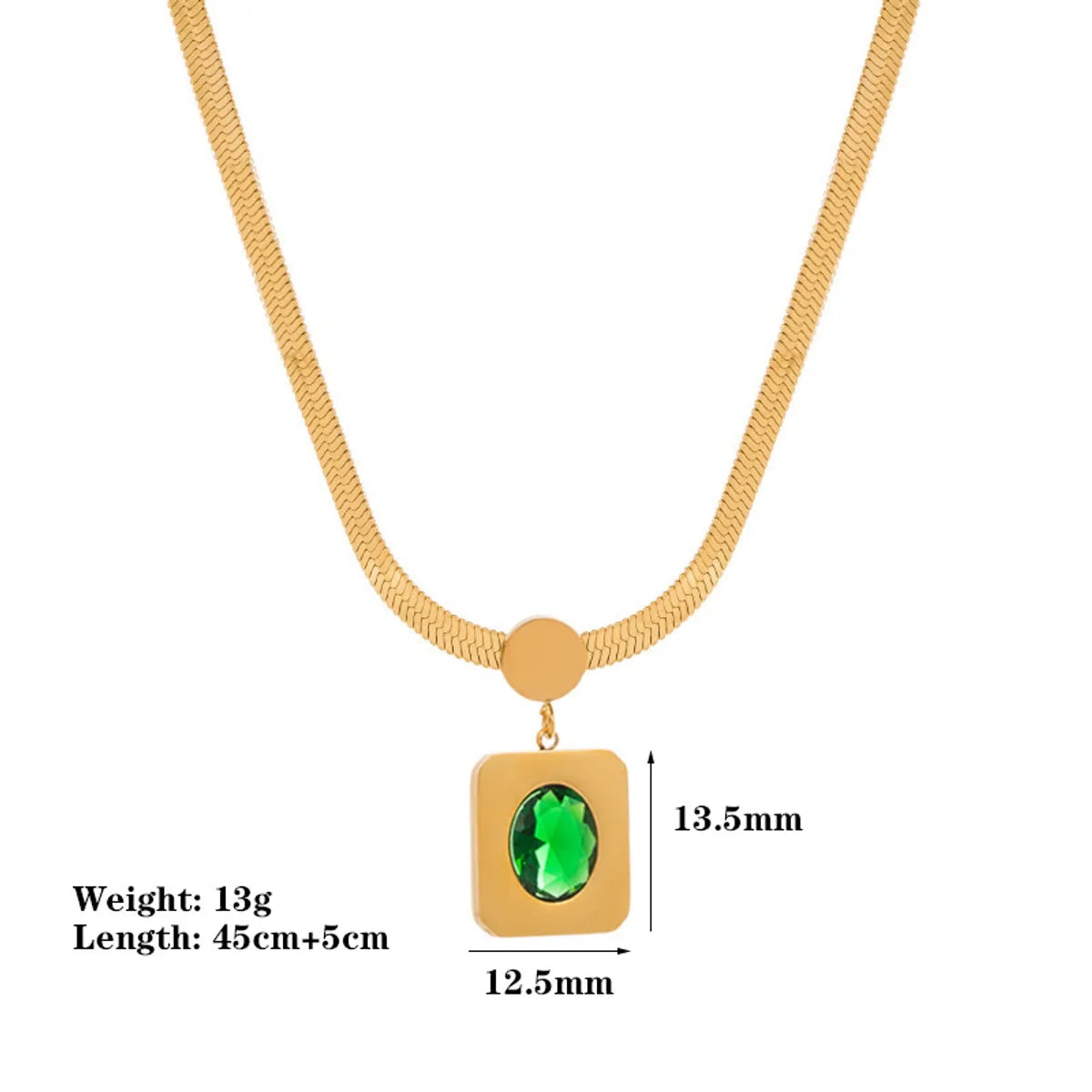 Casual Simple Style Sector Square Oval Titanium Steel Plating Inlay Zircon Pendant Necklace