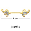 Casual Simple Style Shamrock Heart Shape Lines Alloy Plating Inlay Rhinestones Rose Gold Plated White Gold Plated Gold Plated Chest Ring