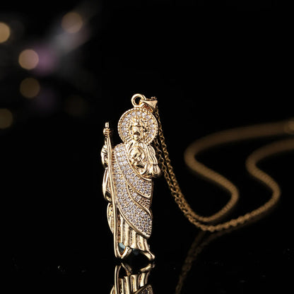 Casual Simple Style Shiny Human Copper Inlay Zircon Women'S Pendant Necklace