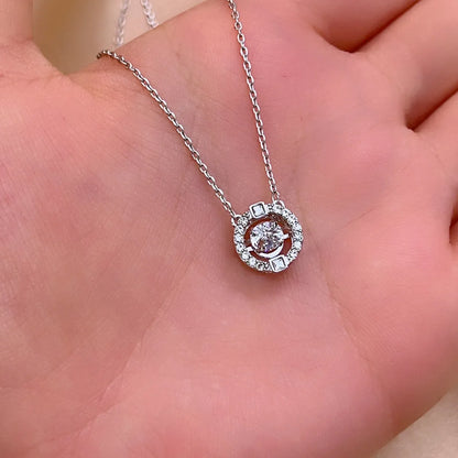 Casual Simple Style Shiny Round Copper Plating Inlay Zircon Rose Gold Plated White Gold Plated Pendant Necklace