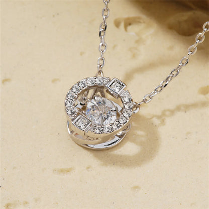 Casual Simple Style Shiny Round Copper Plating Inlay Zircon Rose Gold Plated White Gold Plated Pendant Necklace