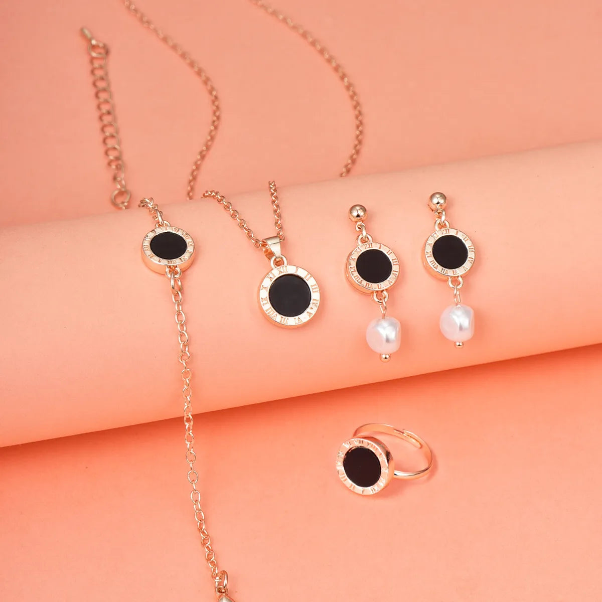 Casual Simple Style Shiny Round Flower Alloy Inlay Rhinestones Women'S Jewelry Set