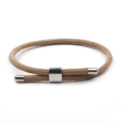 Casual Simple Style Solid Color 304 Stainless Steel Rope Polishing Unisex Bracelets