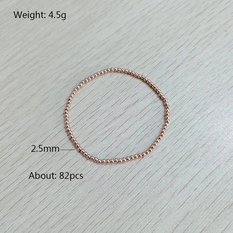 Casual Simple Style Solid Color 304 Stainless Steel Rose Gold Plated Bracelets In Bulk