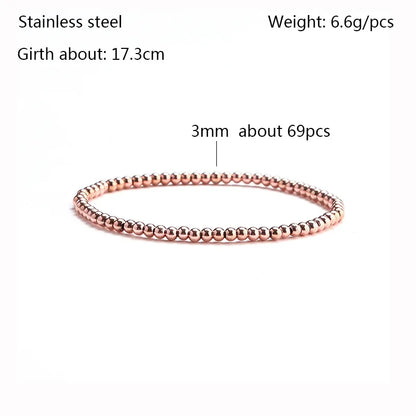 Casual Simple Style Solid Color 304 Stainless Steel Rose Gold Plated Bracelets In Bulk