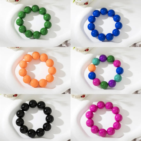 Casual Simple Style Solid Color Arylic Beaded Women's Bracelets