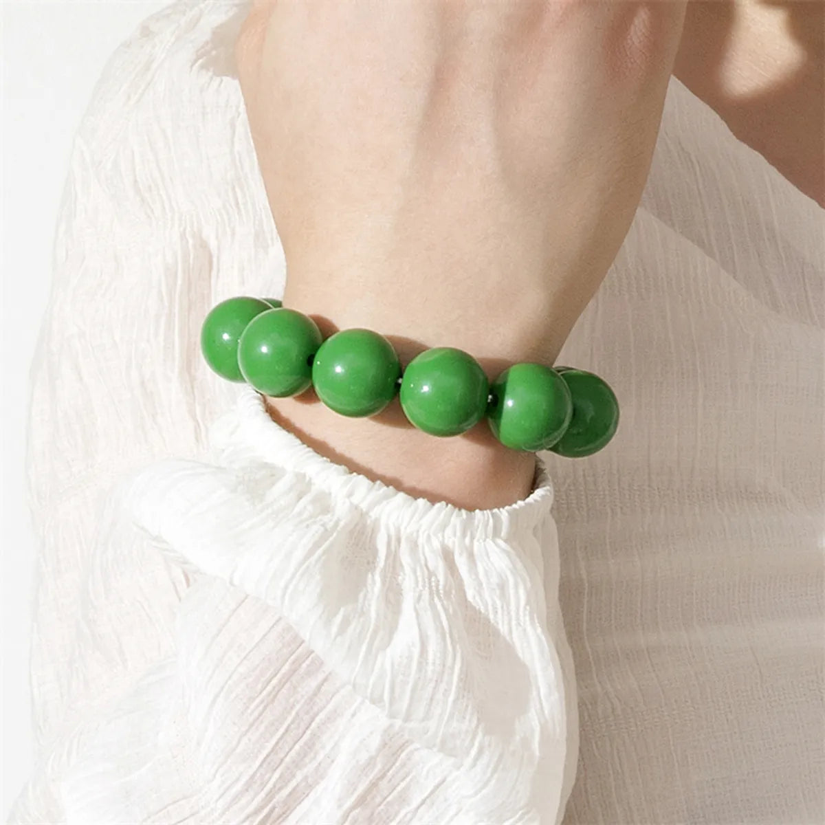 Casual Simple Style Solid Color Arylic Beaded Women's Bracelets