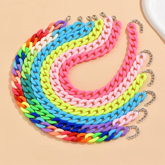 Casual Simple Style Solid Color Arylic Wholesale Necklace