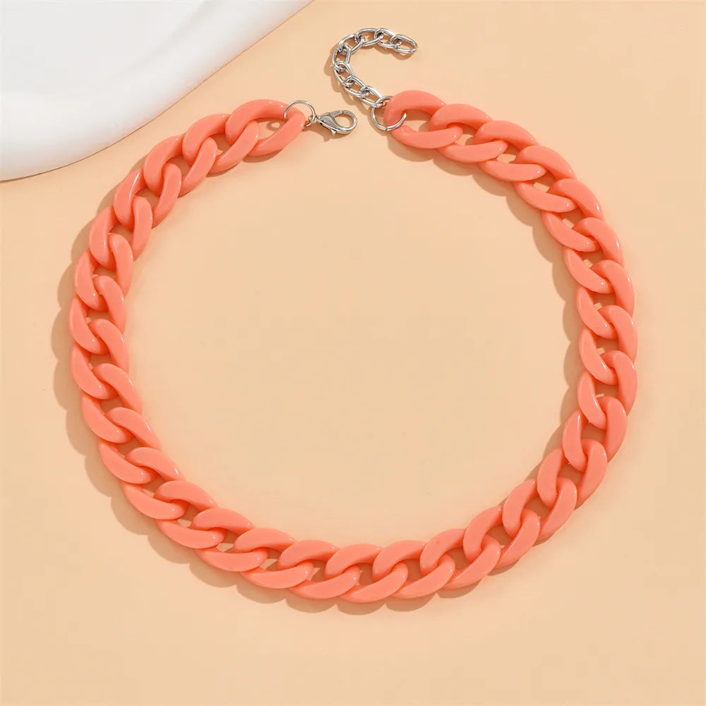 Casual Simple Style Solid Color Arylic Wholesale Necklace