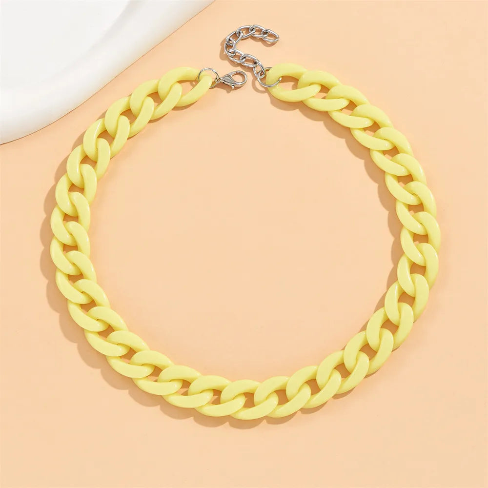 Casual Simple Style Solid Color Arylic Wholesale Necklace