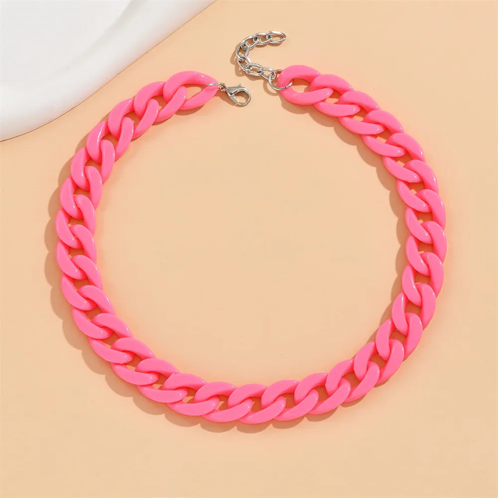 Casual Simple Style Solid Color Arylic Wholesale Necklace