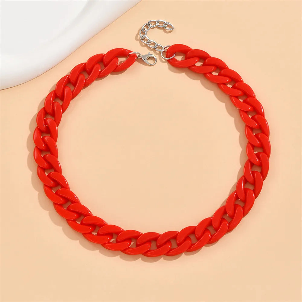 Casual Simple Style Solid Color Arylic Wholesale Necklace