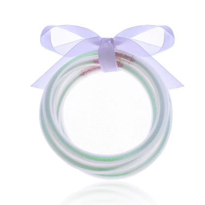 Casual Simple Style Solid Color Bow Knot Plastic Silica Gel Gold Foil Women's Wristband