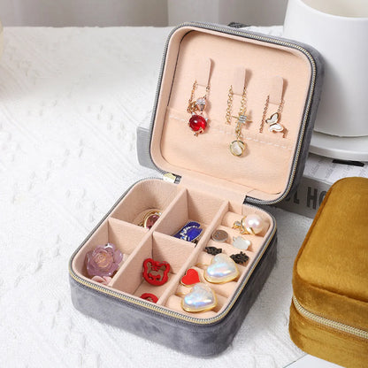 Casual Simple Style Solid Color Cloth Jewelry Boxes