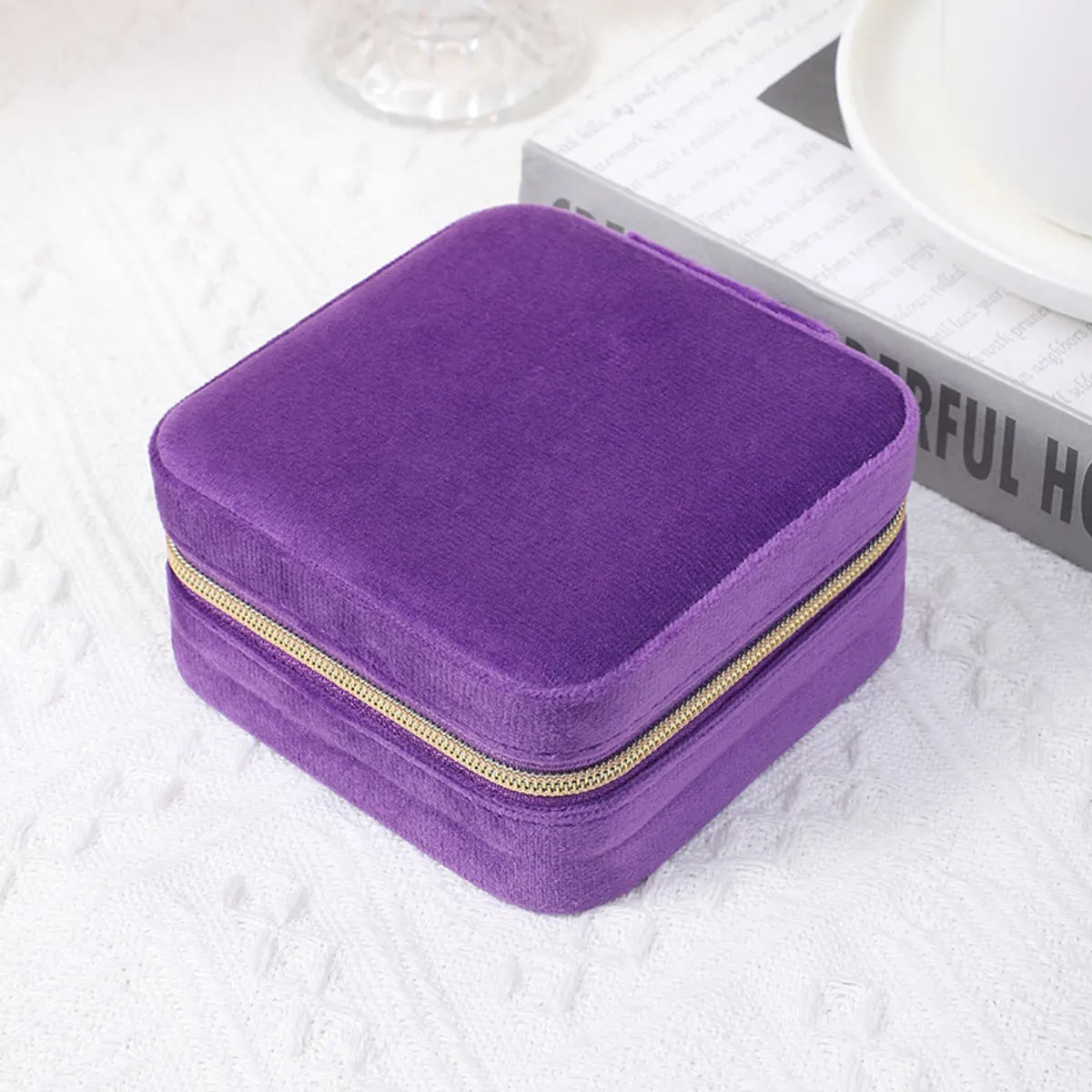 Casual Simple Style Solid Color Cloth Jewelry Boxes