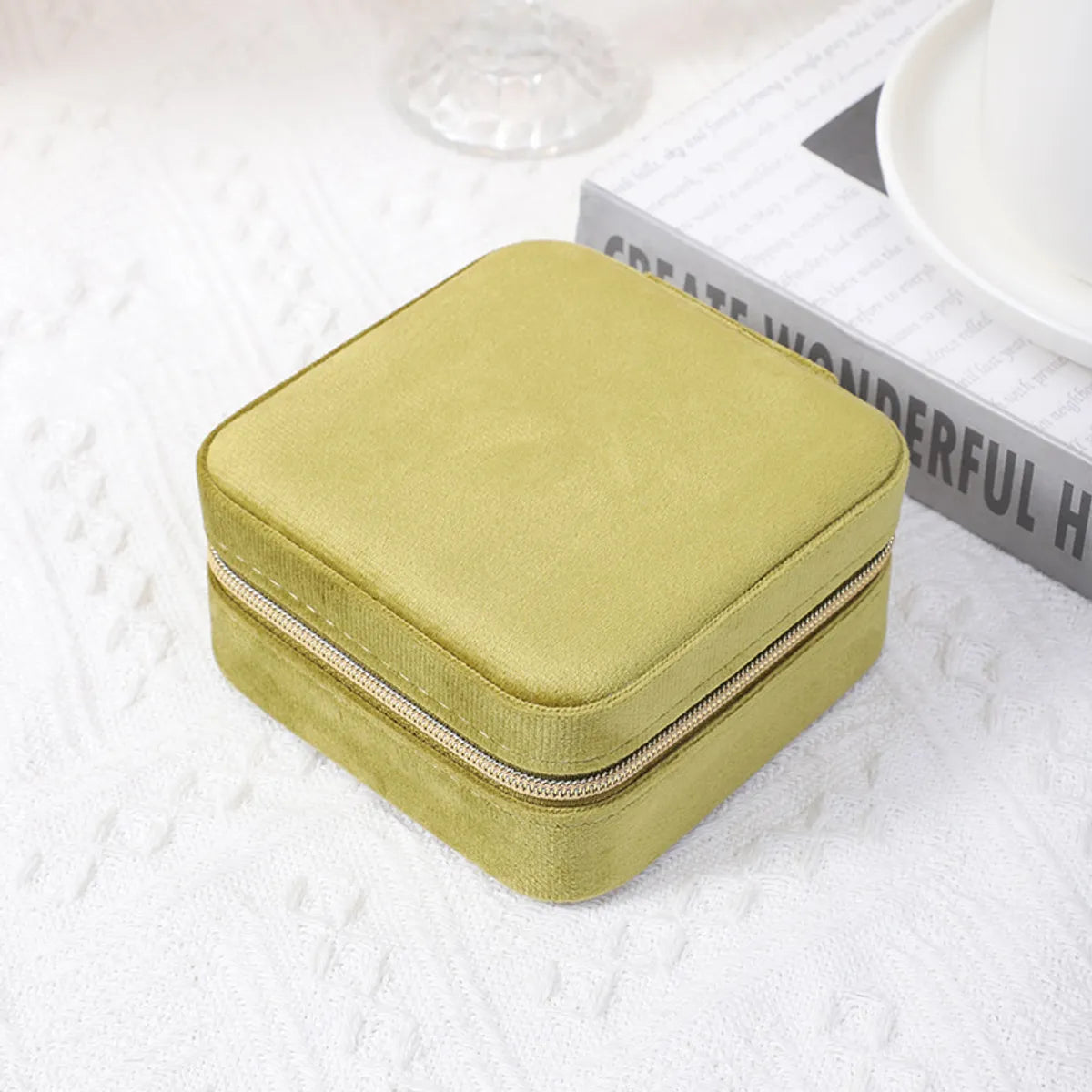 Casual Simple Style Solid Color Cloth Jewelry Boxes