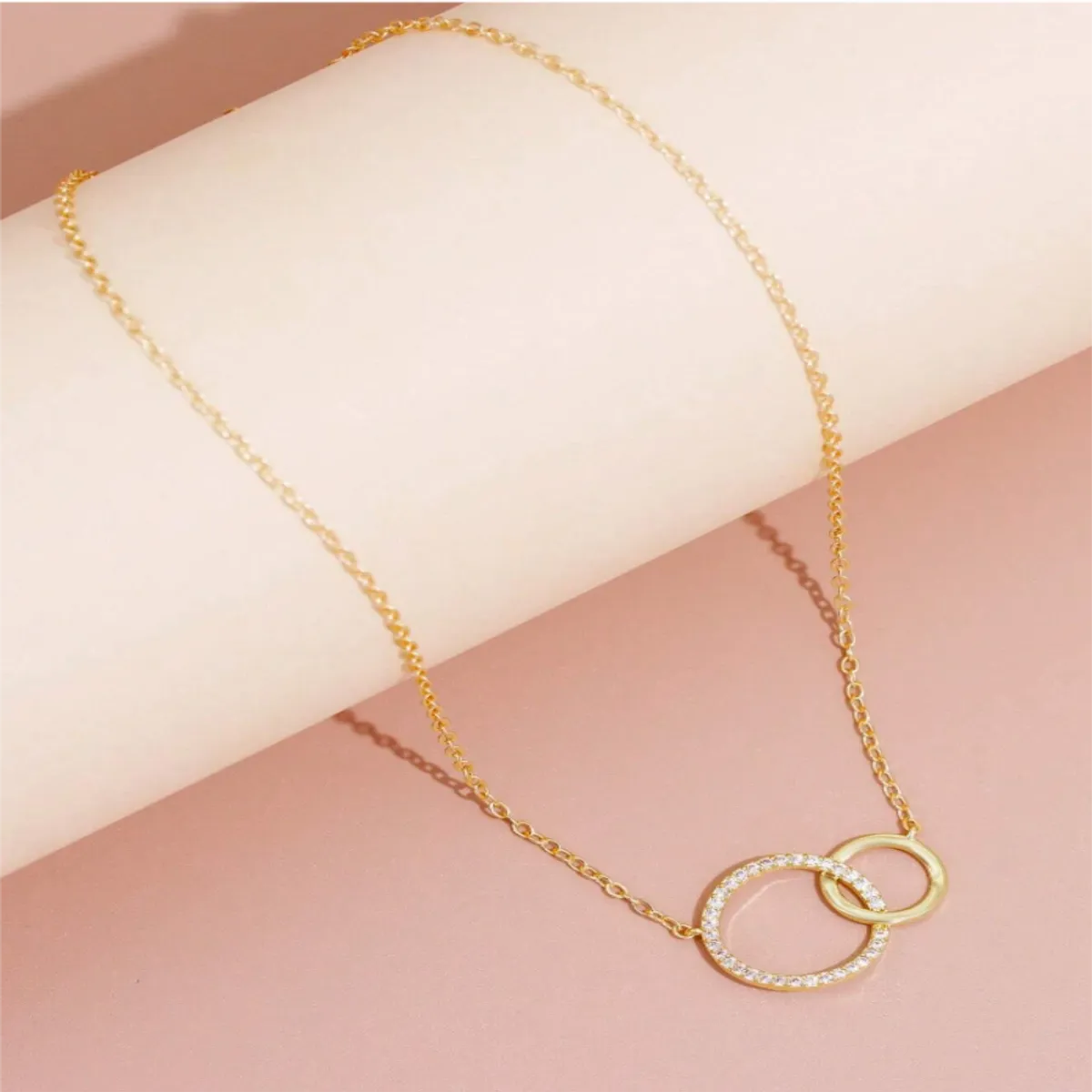 Casual Simple Style Solid Color Copper Plating Inlay Zircon 18k Gold Plated Pendant Necklace